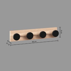 Optimiza tus espacios con este perchero de pared de 4 ganchos, ideal para mantener en orden abrigos, bolsos, sombreros o llaves.