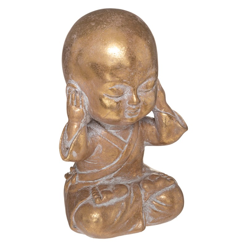 La figura decorativa buda sentado está elaborada en piedra. Su postura serena y su expresión tranquila transmiten calma y espiri