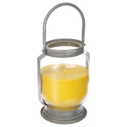Ilumina tus noches con el encanto rústico del farolillo con vela perfumada. Con su fragancia de citronela, no solo crea un ambie