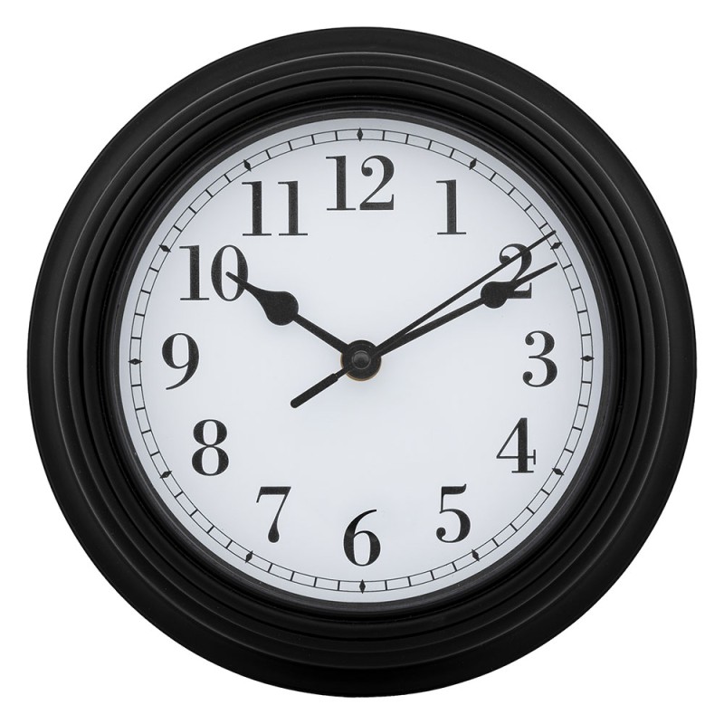 Este reloj de moldeo tiene un diámetro razonable de 22 cm y encajará incluso en los espacios más pequeños. Con su marco moldeado