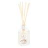 Con un frasco de cristal decorado con motivos florales y seis varillas de ratán, este difusor libera un delicado aroma a peonía 