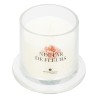 Dale un toque elegante y perfumado a tu espacio con esta sofisticada vela aromática en frasco tipo campana. Su fragancia floral 
