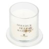 Aporta frescura y serenidad a tu hogar con esta elegante vela aromática en frasco tipo campana. Su delicado aroma a lino suave e