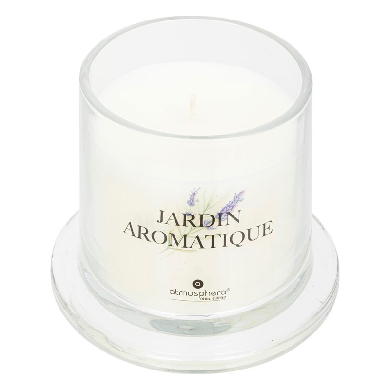 Transforma tu hogar en un oasis natural con esta vela aromática en frasco tipo campana. Su fragancia fresca a jardín aromático c