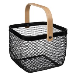 Dale estilo a tu espacio con la cesta decorativa con asa Mayaj de la marca 5FIVE. Hecha de metal y MDF, esta cesta es práctica y