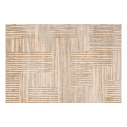 Con un diseño gráfico elegante y acabado tipo lana, el tapete decorativo Jana aporta calidez y estilo contemporáneo a tu sala. S