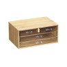 El joyero de bambú con 4 cajones Selena es una pieza elegante y funcional para mantener tus joyas organizadas. Fabricado con mat