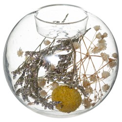 Añade un toque poético y romántico a tu hogar con la portavela folk. su Delicada bola de cristal alberga una cuidada selección d