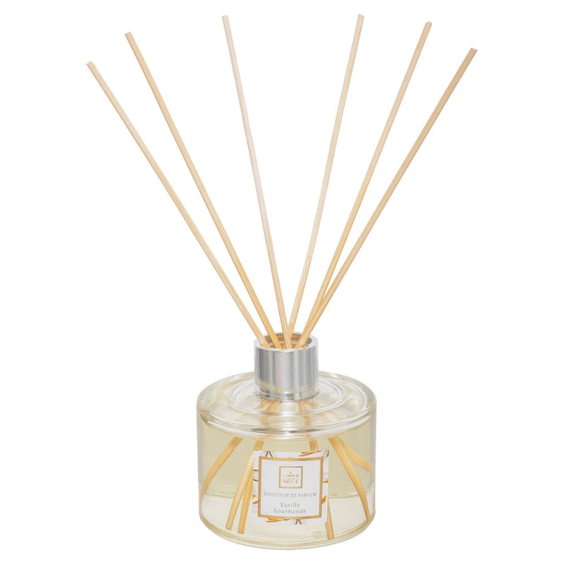 Diseñado para crear una atmósfera olfativa elegante y serena. Su botella de cristal redondeada y varillas de ratán permite regul