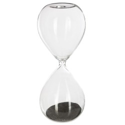 Reloj de arena "Chic" con un diseño moderno y decorativo. Su base de madera con imán crea efectos únicos con la arena metálica a