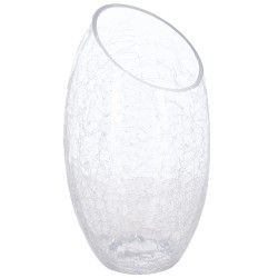 Este jarrón curvo de cristal craquelado aportará un toque de originalidad a su hogar. Gracias a su transparencia y a su abertura