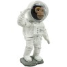 Figura de astronauta, color blanco y plateado, ideal para decoración de oficina espacial, decoración de computadora para hombres