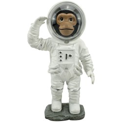 Figura de astronauta, color blanco y plateado, ideal para decoración de oficina espacial, decoración de computadora para hombres