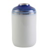 Jarron De Ceramica Blanco/Azul Chico