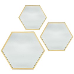 Los espejos hexagonales individuales pueden trabajar juntos en un patrón así como individualmente, creando una decoración reflec