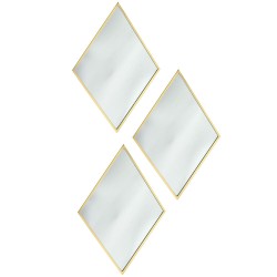 Los espejos rombo individuales pueden trabajar juntos en un patrón así como individualmente, creando una decoración reflectante 