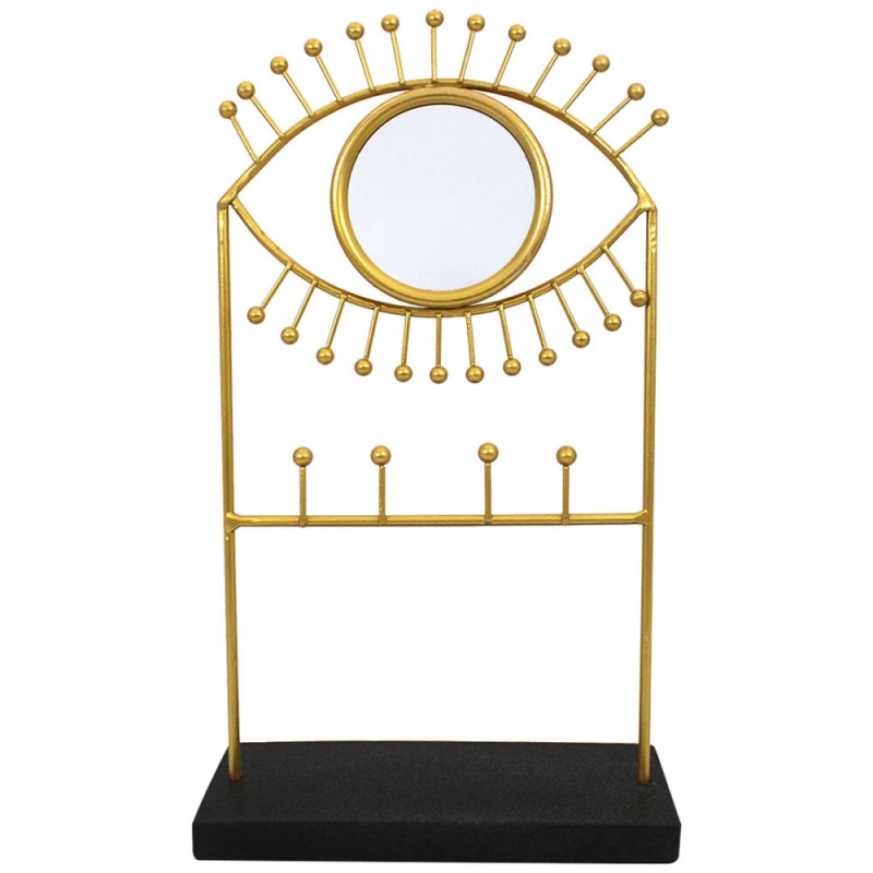 Soporte organizador de joyas, soporte de metal dorado para exhibición de joyas, collares, pulseras, anillos, aretes, organizador