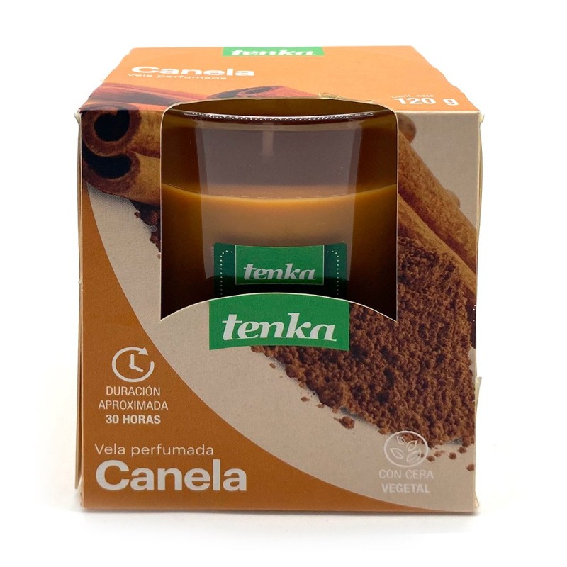 Vela canela 120 gr Tenka, ambienta y aromatiza todos los espacios de tu hogar creando sensaciones de bienestar y relajación. Hec