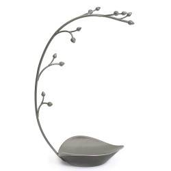 Árbol de joyería decorativa, Orquídea es un soporte de joyería de metal y un plato de almacenamiento con 12 ganchos para colgar 