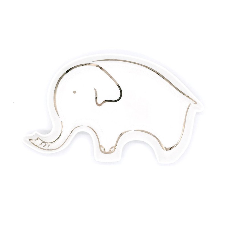 Este delicado joyero con forma de elefante combina funcionalidad y estilo con un diseño minimalista en cerámica blanca con detal