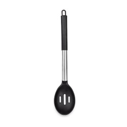 Cuchara Ranurada De Silicon En Negro