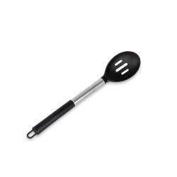 Cuchara Ranurada De Silicon En Negro