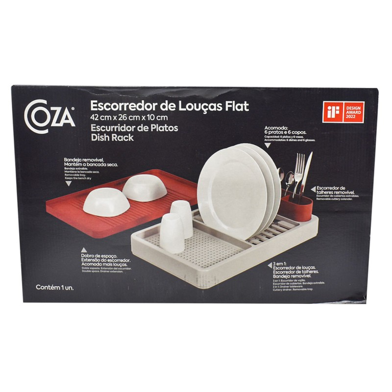 Escurridor De Platos Flat Gris