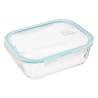 Este contenedor rectangular de 2.2 litros, fabricado en vidrio resistente, es la opción ideal para almacenar alimentos de forma 