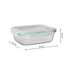 Este contenedor rectangular de 2.2 litros, fabricado en vidrio resistente, es la opción ideal para almacenar alimentos de forma 
