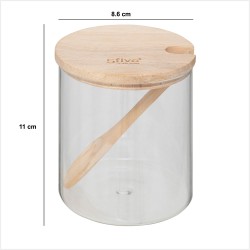 Mantén el azúcar siempre a mano con esta elegante azucarera de vidrio con tapa. Su diseño transparente permite ver el contenido 