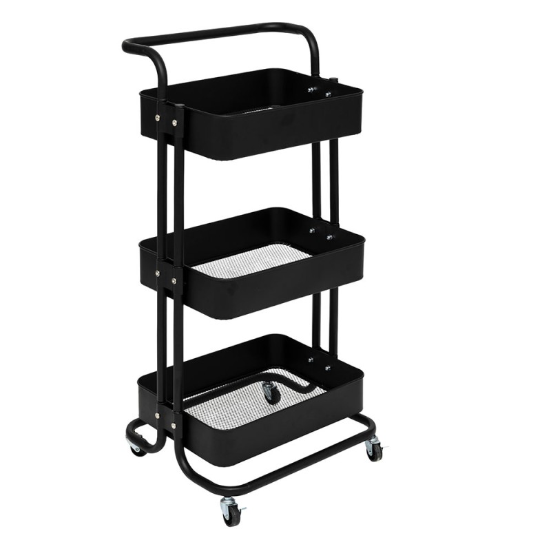 Mantén tus espacios organizados con este práctico carrito de 3 niveles, ideal para el hogar u oficina. Su estructura resistente 