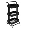Mantén tus espacios organizados con este práctico carrito de 3 niveles, ideal para el hogar u oficina. Su estructura resistente 
