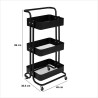 Mantén tus espacios organizados con este práctico carrito de 3 niveles, ideal para el hogar u oficina. Su estructura resistente 