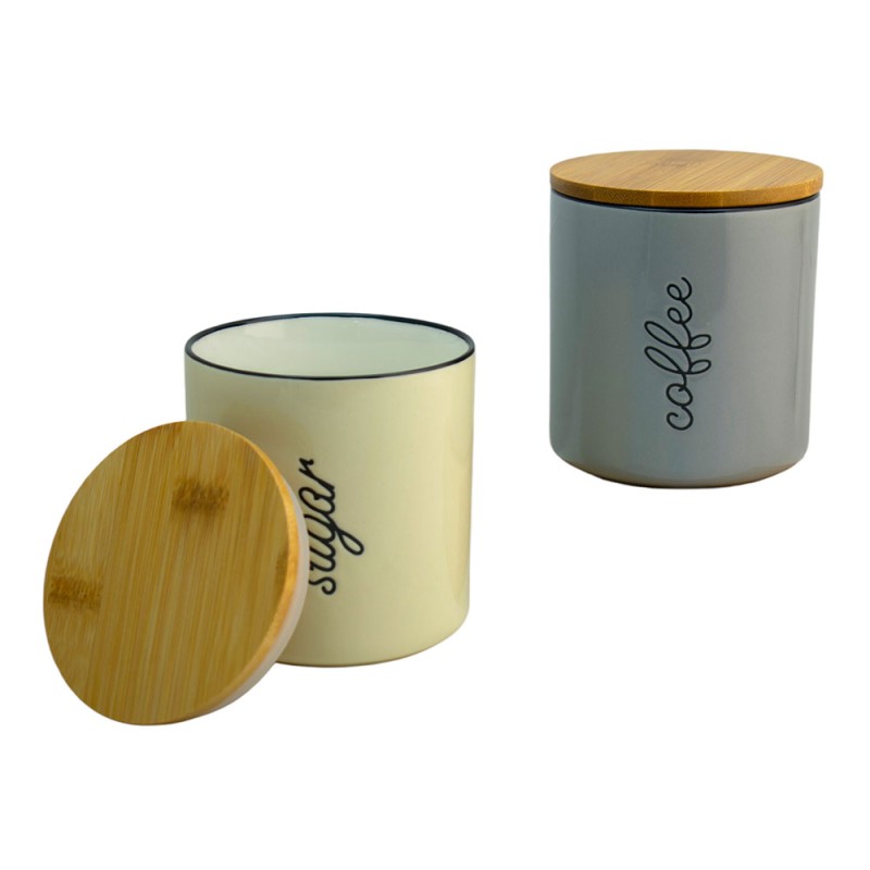 Jgo De 2 Frascos 540 Ml Para Cafe Y Azucar C Tapa