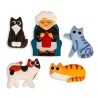 ¡Llamamos a todas las amantes de los gatos! Demuestren su amor por los felinos con este encantador set de 5 imanes duraderos. Di
