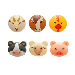 Juego de 6 adorables clips para bolsas que mantienen la comida fresca. Con adorables formas de animales de granja, como un cerdo