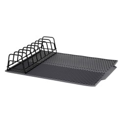Mantén tu cocina limpia y organizada con este escurridor que incluye un tapete de silicón antideslizante. Ideal para colocar pla