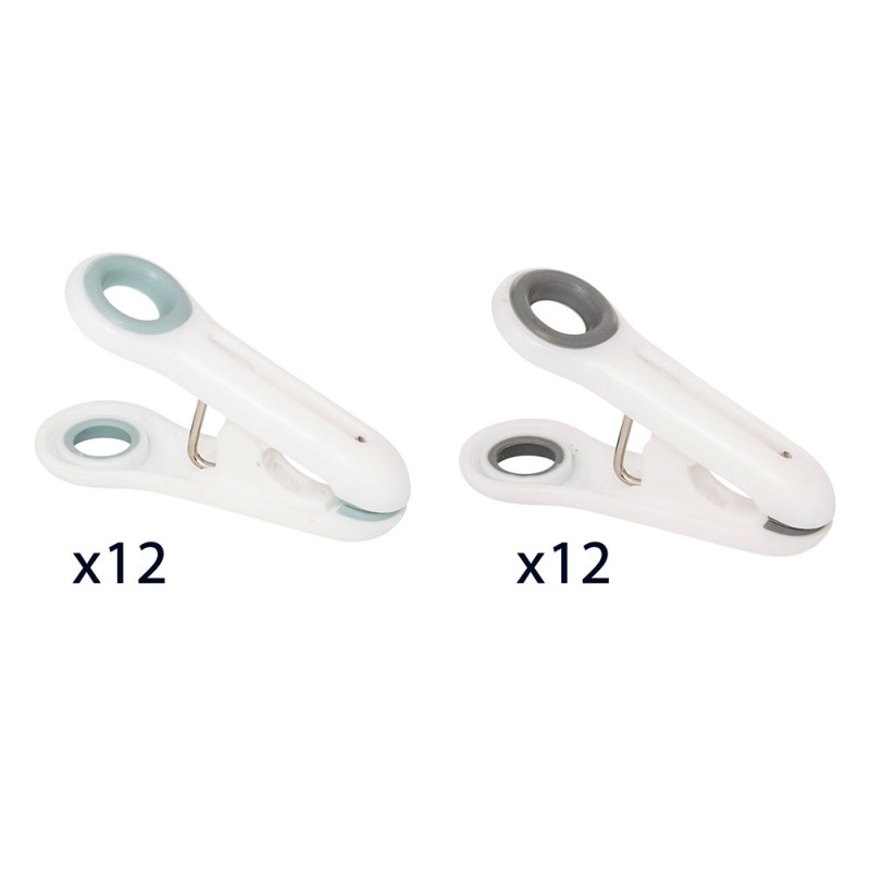 Mantén tu ropa bien sujeta durante el secado con este práctico juego de 24 pinzas. Fabricadas en material duradero y resistente 