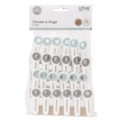 Mantén tu ropa bien sujeta durante el secado con este práctico juego de 24 pinzas. Fabricadas en material duradero y resistente 