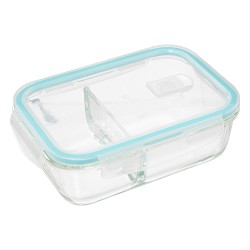 Organiza tus alimentos de manera práctica y eficiente con este contenedor rectangular de 1 litro. Diseñado con divisiones intern