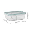 Organiza tus alimentos de manera práctica y eficiente con este contenedor rectangular de 1 litro. Diseñado con divisiones intern