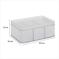 Mantén todo en su lugar con este práctico organizador de 3 divisiones. Ideal para cajones, escritorios, tocadores o estanterías,