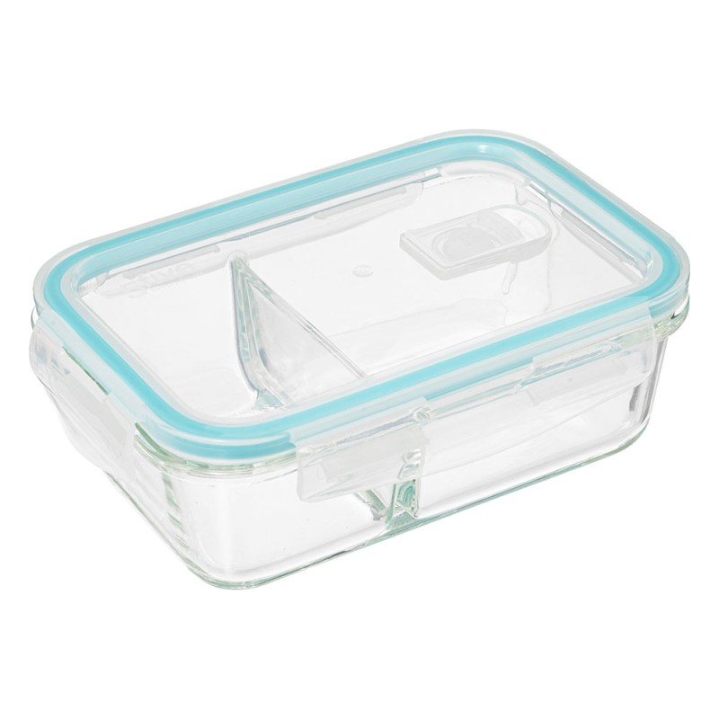 Organiza tus alimentos de manera práctica y funcional con este contenedor rectangular de 700 ml, equipado con divisiones interna