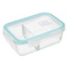 Organiza tus alimentos de manera práctica y funcional con este contenedor rectangular de 700 ml, equipado con divisiones interna