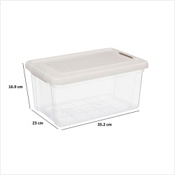 Mantén tus espacios ordenados con este práctico juego de 3 cajas organizadoras de 9 litros. Ideales para el hogar, la oficina o 