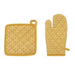 El juego de guante y agarradera Paty es perfecto para proteger tus manos del calor mientras cocinas. El guante de cocina ofrece 