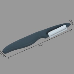 El pelador en 'D' zirco, ideal para pelar frutas y verduras con precisión y facilidad. Su diseño ergonómico y cuchilla afilada g