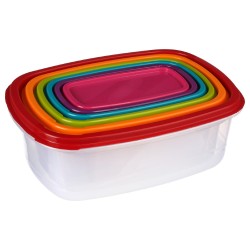 El juego de 6 contenedores de varios tamaños, ideales para almacenar y conservar alimentos de manera práctica y organizada. Su d