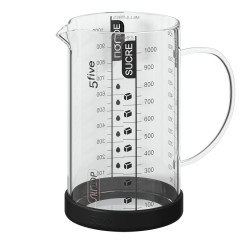 Mide con exactitud tus ingredientes líquidos o secos con esta taza medidora de 1 litro, un utensilio indispensable para cocinar 