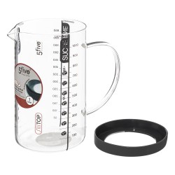 Mide con exactitud tus ingredientes líquidos o secos con esta taza medidora de 1 litro, un utensilio indispensable para cocinar 
